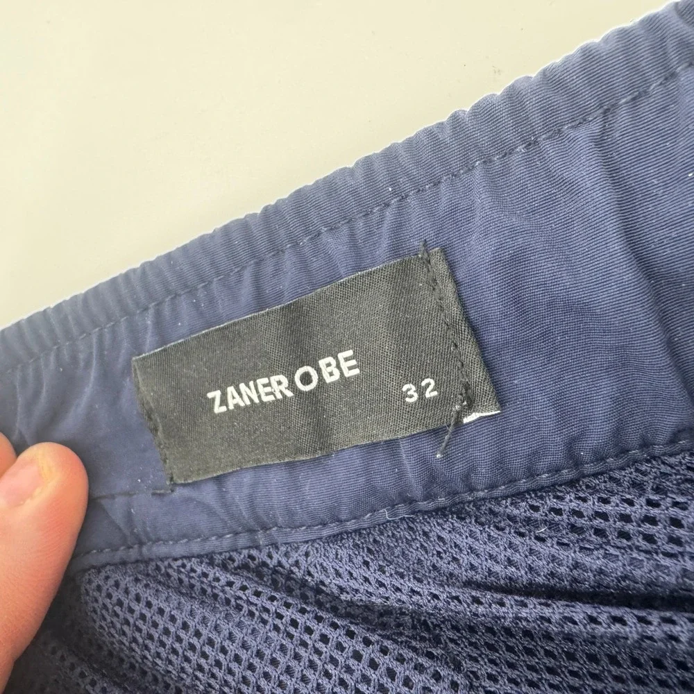 Zanerobe Shorts‎ Mens 32 Navy Blue Nylon Mesh Lined Board Trunks ZNRB-03-CRF